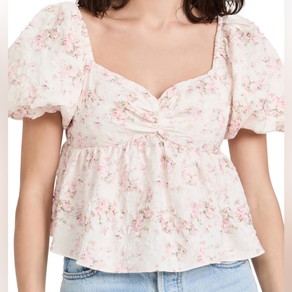English Factory Textured Floral top